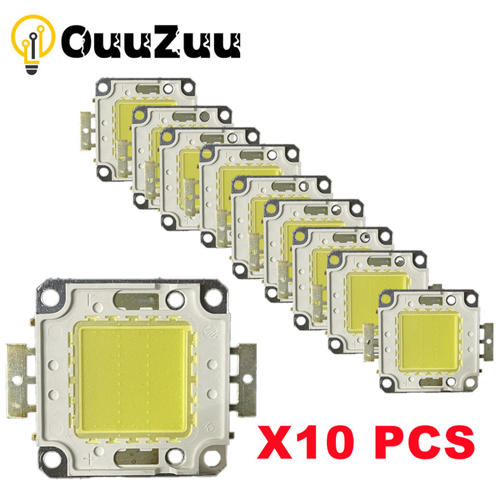 10pcs/ lot High Quality  LED Beads Chip 10W 20W 30W 50W 100W LED COB Chip White Warm White for DIY Flood Light Spotlight