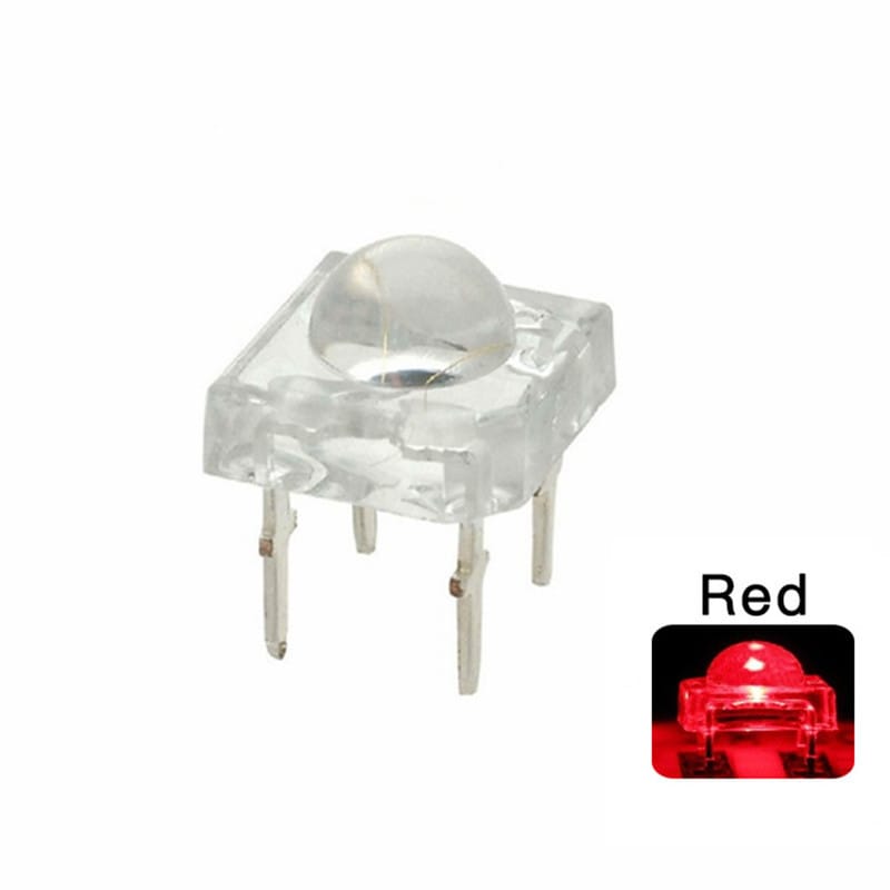 100PCS 5MM Piranha Red LED Super Flux Transparent Ultra Bright Water Clear Lens Lamp 4 Pin Light Beads