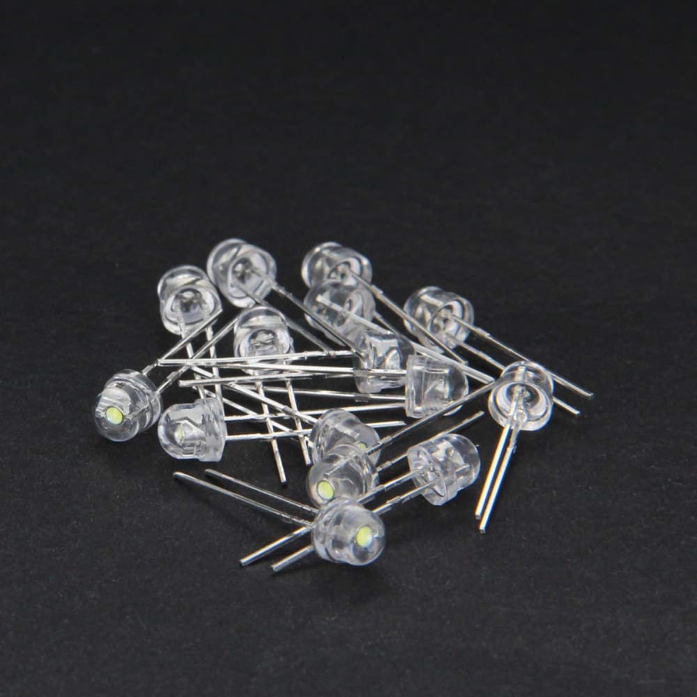 1000pcs/Lot White 5mm F5 Straw Hat LED Chandelier Crystal Lamp Beads Big Core Chip 6-7LM Light Emitting Diodes Leds DIY Lights