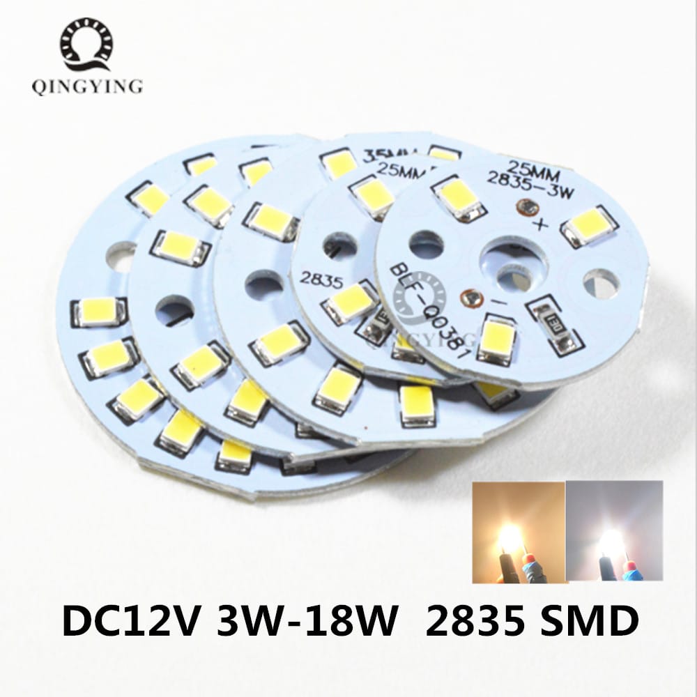 10PCS-50pcs  a Lot DC12V lamp Bead LED Bulb Lamp 3W 6W 9W 12W 15W 18W Brightness Light Board For led bulb led downlight