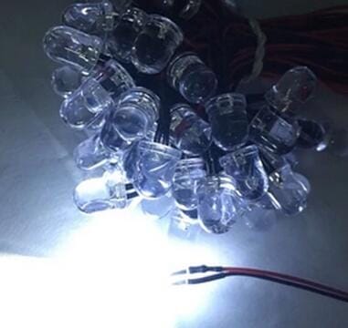 F10 10mm Blinking Warm White Red Green Blue Yellow Orange Purple 7 color Flash 3V 6V LED Lamp 20cm Wire Light Beads x 100pcs
