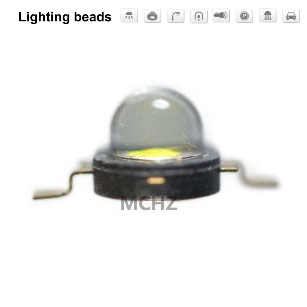 30pcs led lamp beads 1W lamp beads 1W3W5W power lamp beads car lights flashlight miner's lamp vertical white light spotlight
