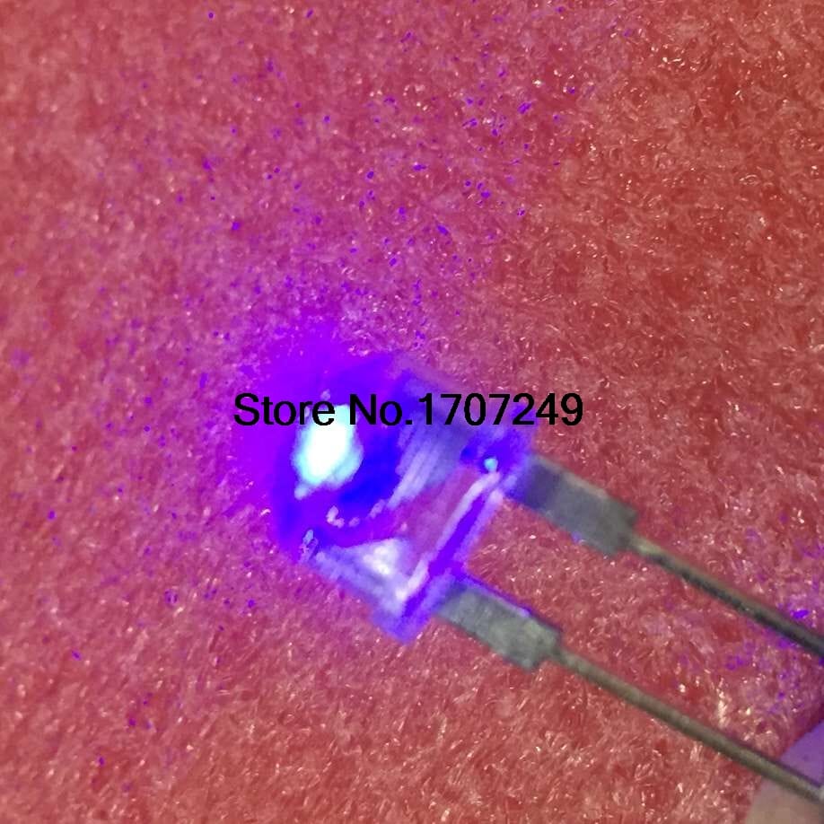 Free Shipping 100pcs LED 8mm Straw Hat Transparent White hair Blue LED Lamp beads F8 Ultra Bright Light Emitting Diode