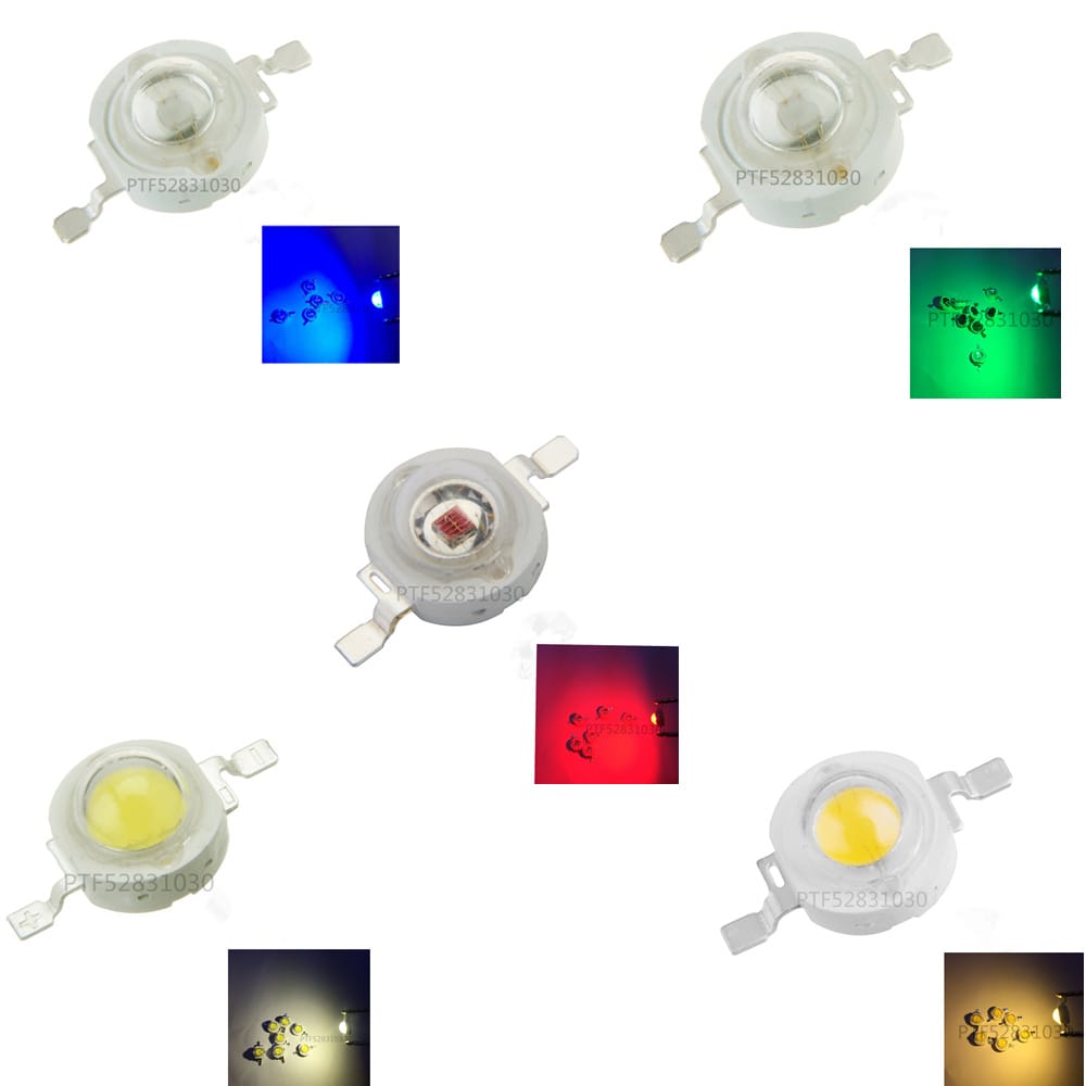 10pcs High Power LED Chip 3W Warm Cool White Red Blue Green UVA Full Spectrum 660nm 440nm LED Grow Light For 3 watt Light Beads