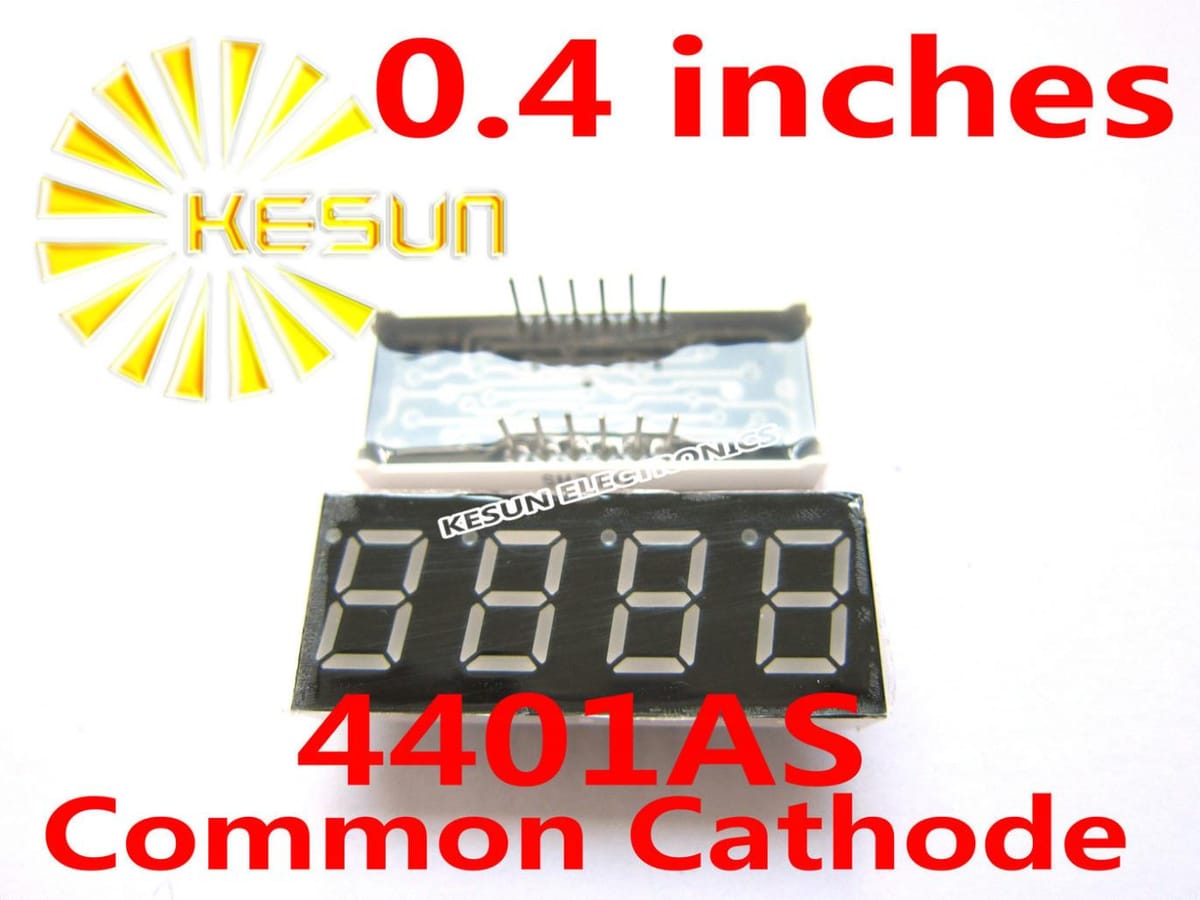 5PCS x 0.4 inches Red Common Cathode/Anode 4 Digital Tube 4401AS 4401BS LED Display Module Light Beads