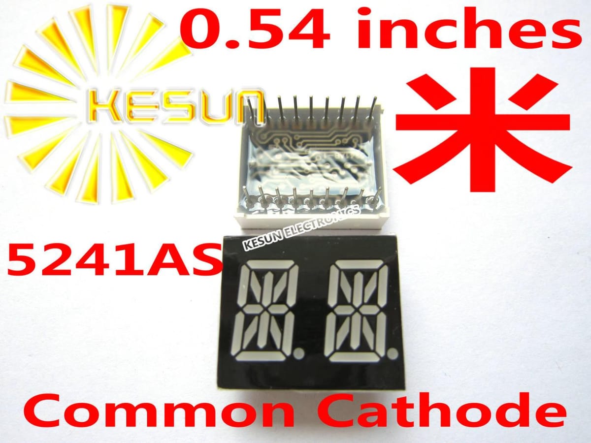 50PCS x 0.54 inches Red Common Cathode/Anode 2 Digital Tube 5241AS 5241BS LED Display Module Light Beads