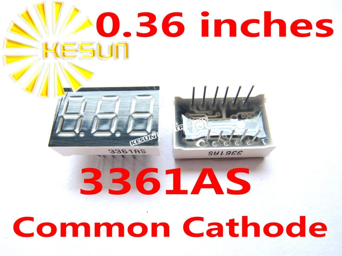 5PCS x 0.36 inches Red Blue Green 3 Digital Tube 3361AS 3361BS 3361AG 3361BG 3361AB 3361BB LED Display Module Light Beads
