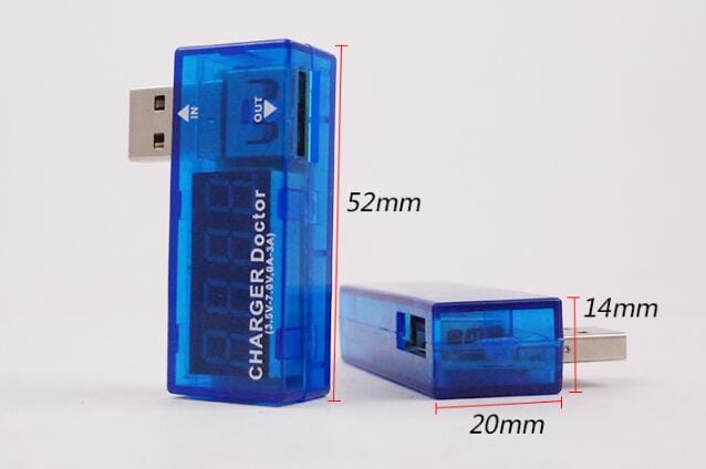 10pcs x Digital USB Mobile Power charging current voltage Tester Meter Mini USB charger doctor voltmeter ammeter Light Beads