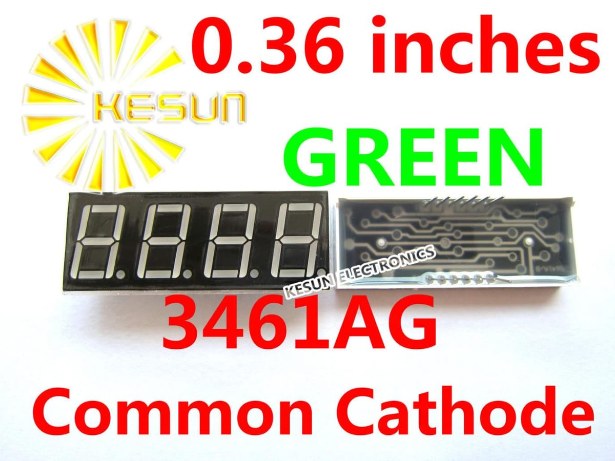 5PCS x 0.36 inches Green Red Common Cathode/Anode 4 Digital Tube  3461AG 3461BG 3461AS 3461BS LED Display Module Light Beads
