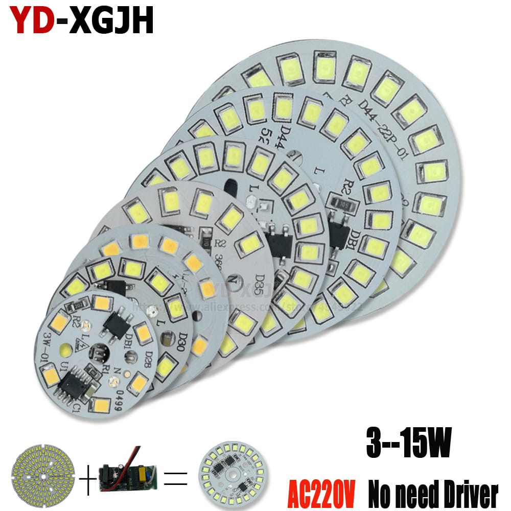 500pcs AC 220v Led PCB SMD 2835 integrated ic driver Led beads smart IC SMD 9W Led Light Source For LED Bulb