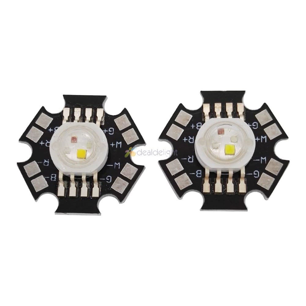 5pcs 4W RGBW RGBWW High Power LED Light Beads Red Green Blue + White 4 chip led Lamp With 20mm PCB