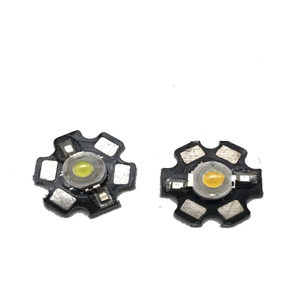 1pcs 1W 3W High Power LED Beads Full Spectrum Pure White With 20mm Black Star PCB Heat sink Aluminum Substrate lights Wholesale