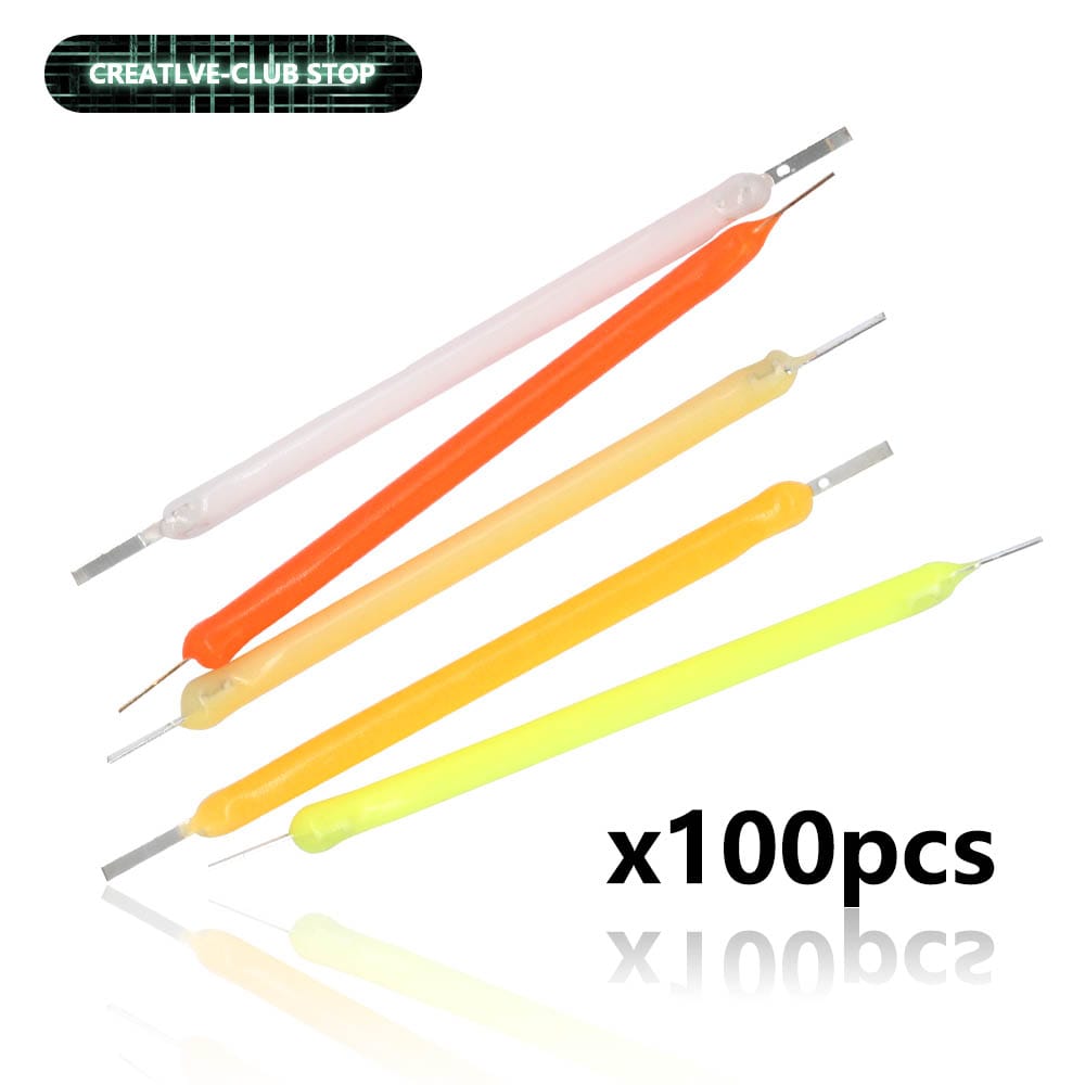 100pcs 38mm DC3V 100mA LED Filament Edison Bulb Candle Light Source COB Lamp Beads Incandescent Light Accessories Diodes Parts