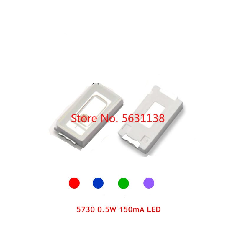 50PCS 5730 0.5W SMD LED RED / BLUE / GREEN / PURPLE / VIOLET 150MA SUPER bright  light beads cree led COB chip led power led