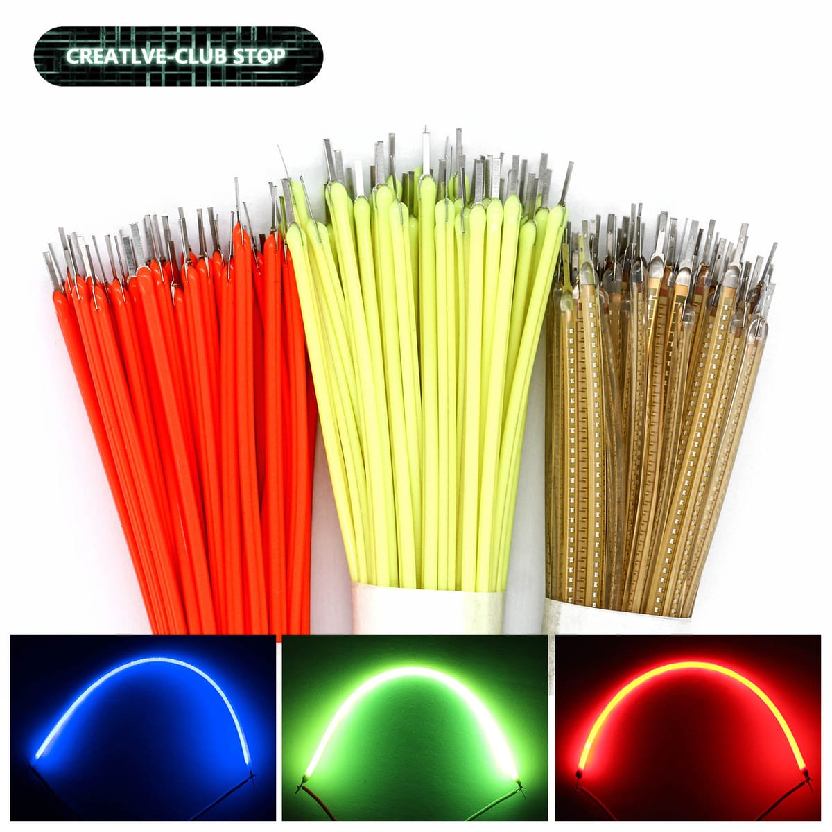 50pcs 130mm Red Green Edison Bulb Flexible filament DC3V Bulb LED Filament Lighting Accessories DIY Diode Flexible Beads