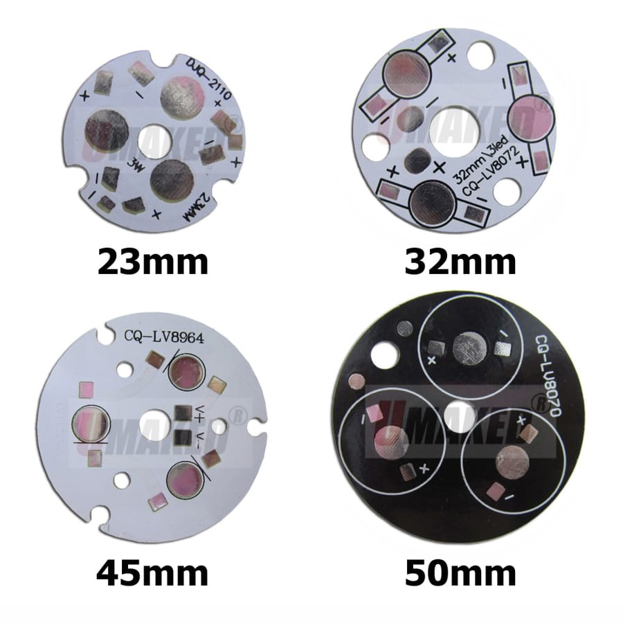 3w 9W 50mm  led aluminum plate board for high power beads, LED pcb board for bulb light downlight etc