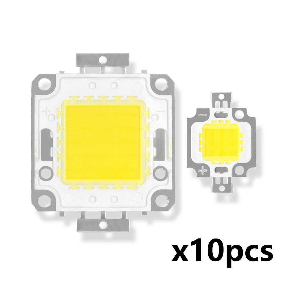 10pcs High Power 10W 20W 30W 50W LED Chip SMD COB Lamp beads DC9-11V 30-36V Cold/Warm Lighting Accessories FloodLight Spotlight