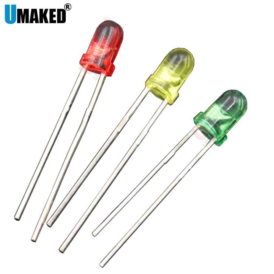 1000pcs 3mm Round Color LEN LED lamps diodes chip light beads F3 led Emitting diodes WW/W/R/G/B/Y Lighting DIY lamp