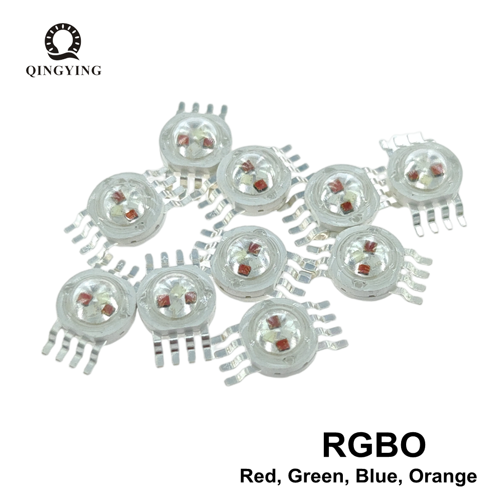 12W 8Pin RGBO High Power LED COB Chip 45*45mil Enough Power Colorful Red Green Blue Orange 600-605nm Stage Light Beads