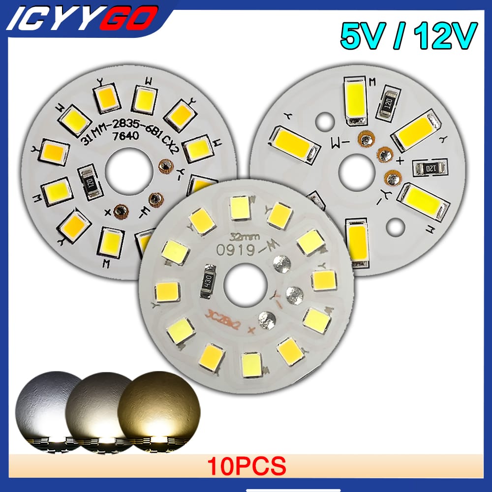 ICYYGO 10Pcs 3W Low Voltage DC5V 12V LED Light Board Double Color Light Source 32MM 2835 5730 lamp Beads