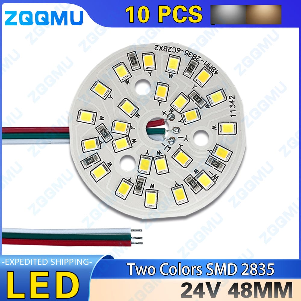 LED Downlight Chip 24V LED Downlight Chip Round Light Chip Patch 2835 LED Lamp Beads Spotlight Chip 48MM With Soldering Wire