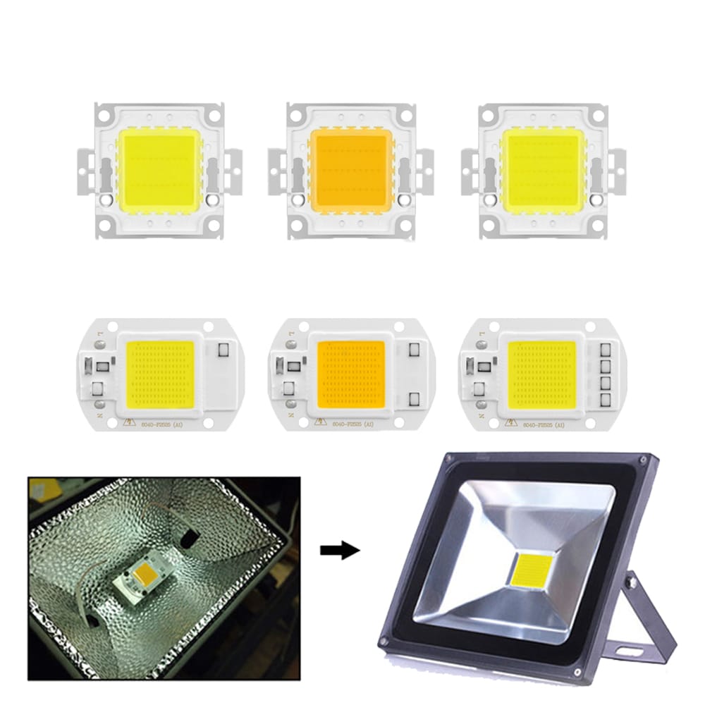20W 30W High Power COB Chip LED Lamp Bulb Floodlight Integrated LED Light Beads AC220V Smart IC Driver DIY Flood Spotlight
