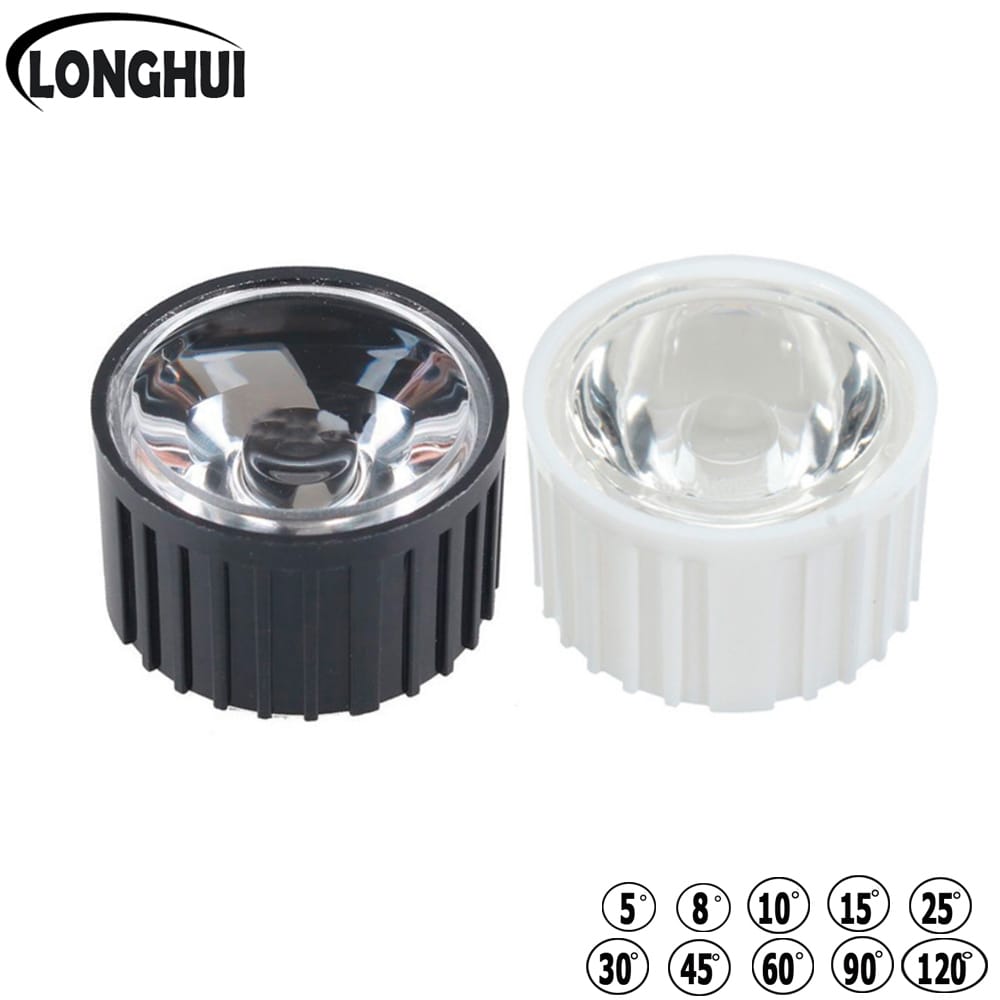 High power LED lenses,1 W,3 W,5 W,20 mm PMMA lenses for with bracket,White  5, 8,15,25,30,45, 60, 90,120 degrees light beads