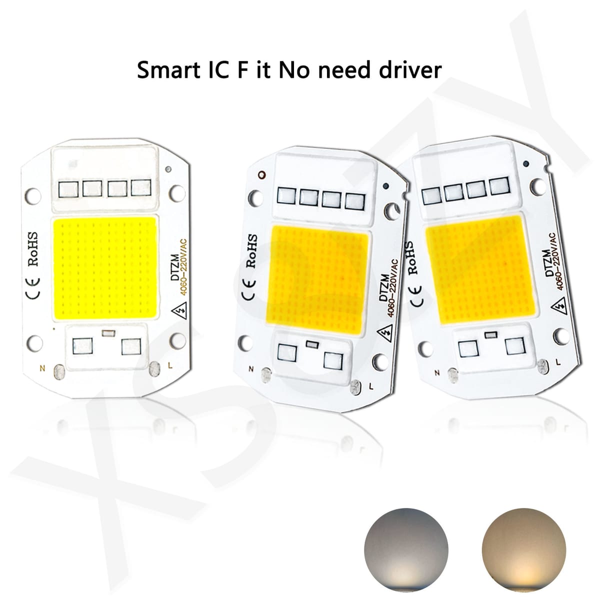 LED COB Lamp Bead 10W 20W 30W 50W  AC220V Smart IC No Need Driver DIY Flood Light LED Bulb Spotlight OutdoorLamp Warm Cold White