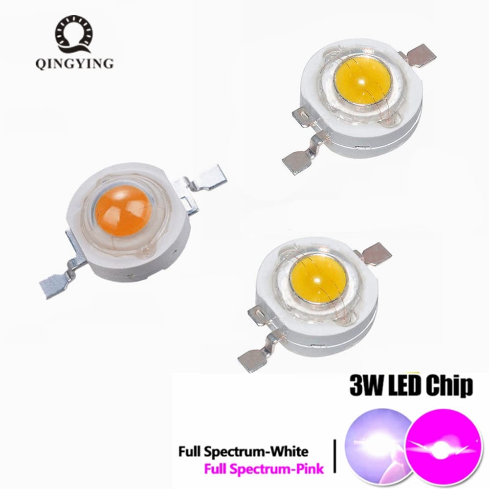 LED 1W 3W 5W 400nm-840nm Full Spectrum Pink White Grow Light Chip COB Diode Beads for Indoor Plant Growth DIY Spot Light Part