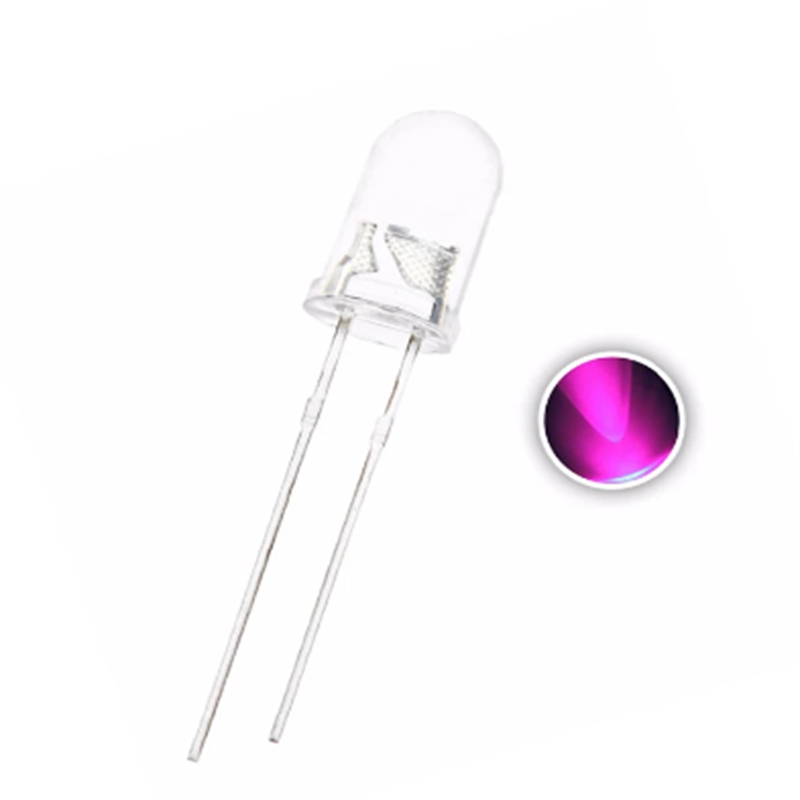 100pcs 5mm Pink Led Transparent Dip-2 20ma Water Clear Ultra Bright Round Head Led Lamp Light Beads