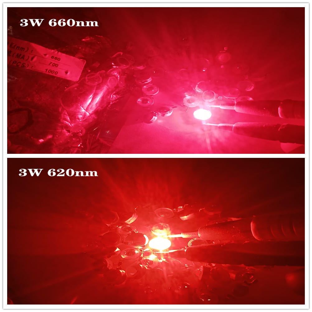10pcs 3W 45mil EPILEDS Chip Deep Red 660nm Red 620nm Royal Blue 445nm LED Bead Diodes Plant Grow Light Lamp With 20mm base