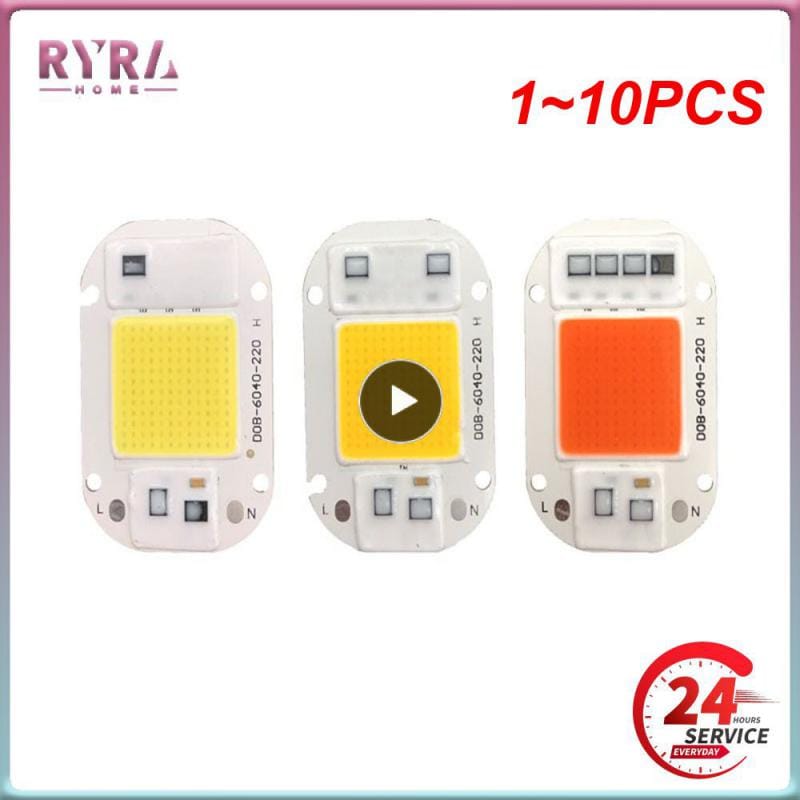 1~10PCS COB lamp Bead 10W 20W 30W 50W 220V 240V IP65 Smart IC No Need Driver Flood light Led Bulb Spotlight Outdoor Chip