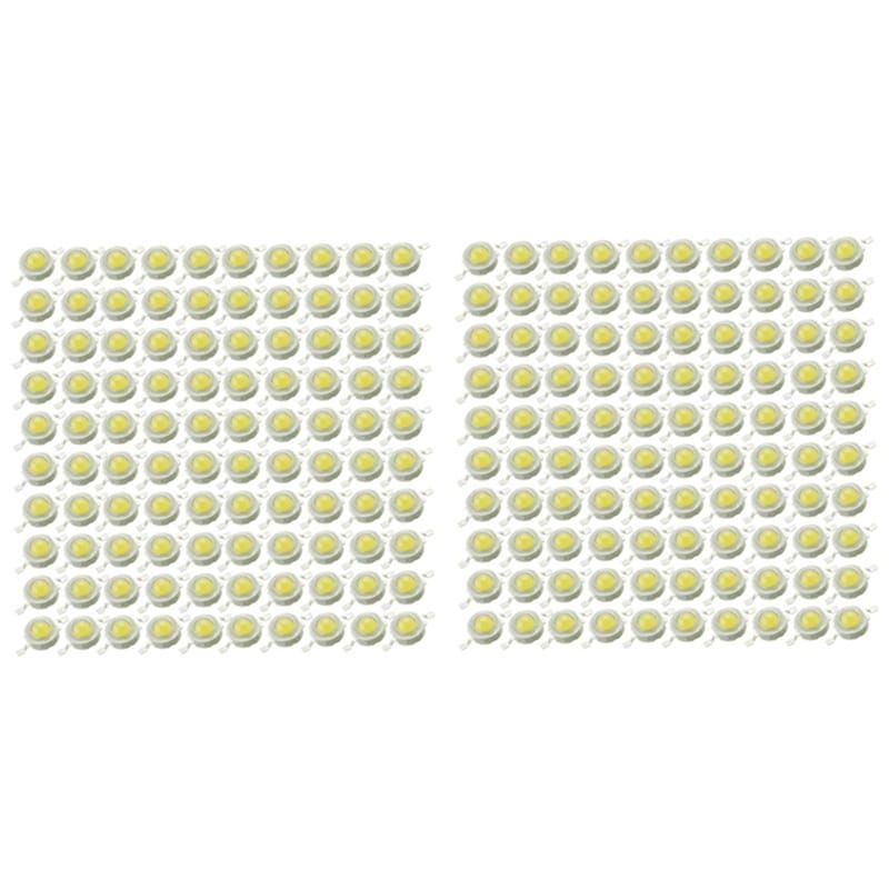 200Pcs LED Beads Natural White LED Light 1W High Power Lamp Chip 4000K LED Chip