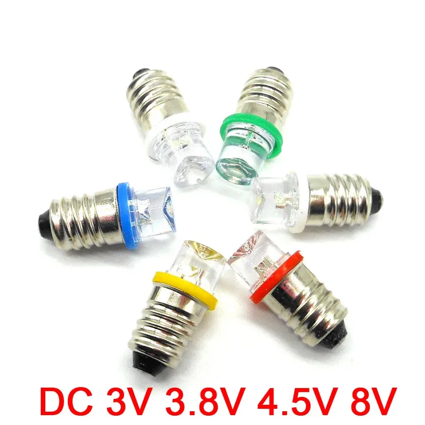 E10 Screw LED Light Bead Indicator Lamp 3V 3.8V 4.5V 8V Student Experimental Small Light Ball