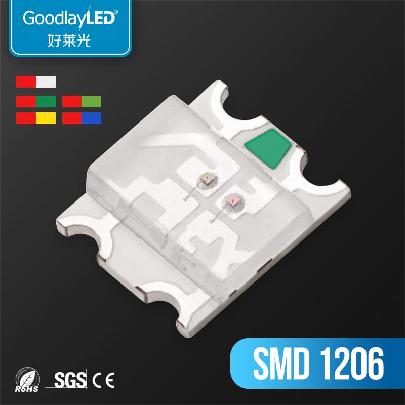 1206 SMD LED Bi-Color Chip Lights Red Blue Green White 1209 Two-color Patch Lamp Beads 3227 Indicator