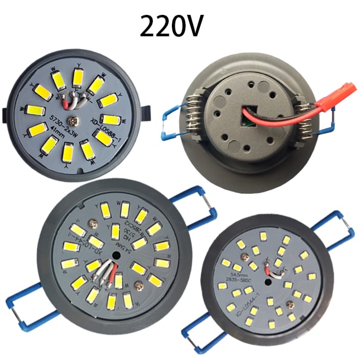 4W 5W 220V 40-60mm Hole Free Driver Three Colors Warm Yellow White SMT SMD Crystal Ceiling LED Light Base Bulb Lamp Bead Emitter