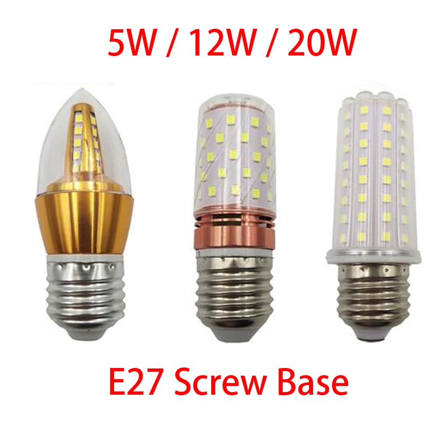 5W 12W 20W 220V 3000K 4000K 6500K Warm Yellow White Energy-Saving E27 Screw Edison Base SMD Emitter LED Light Bulb Lamp Bead