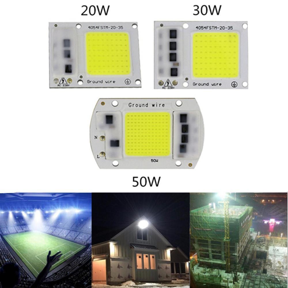 15W 20W 30W 50W Drive-Free COB LED Chip Lamp Bulb Chips for Spotlight Floodlight Garden Square 220V Integrated LED Light Beads