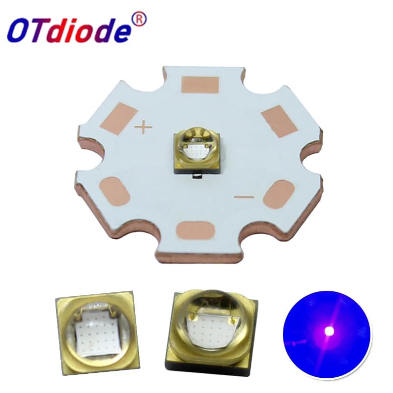 5pcs 3W 3535 High Power UV LED LG Vertical Quartz Glass Chip 45mil Light Beads 60Degree 365nm 385nm395nm405nm For Printer Curing