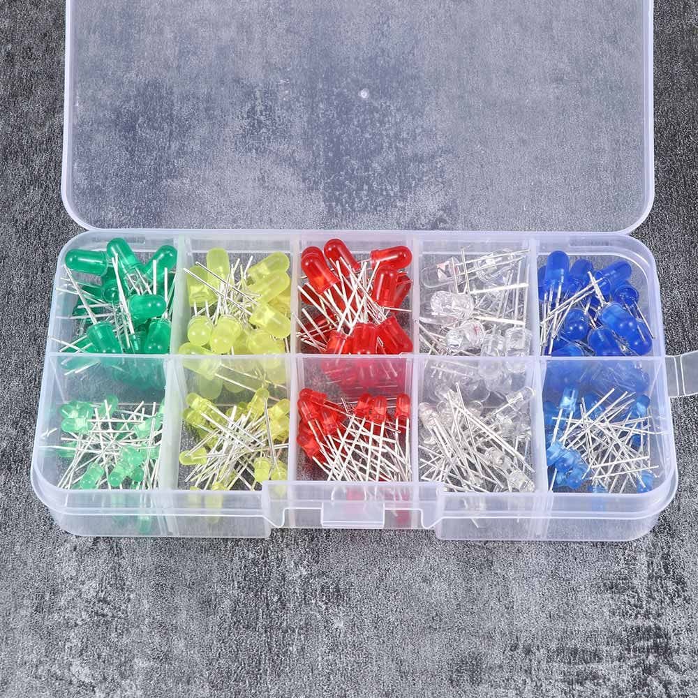 200pcs White Green DIY Kit Set Yellow Bulb Emitting Diodes 3 Mm LED Diode Kit Light Bead 5mm
