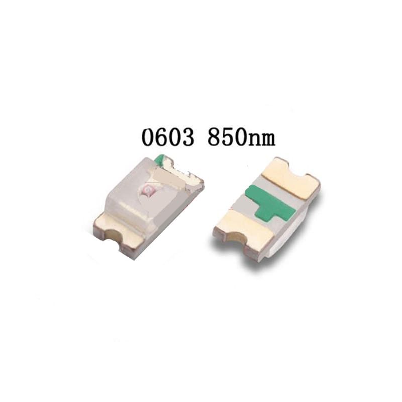 50PCS 0603 1608 1.6*0.8*0.6mm 850nm SMD Infrared Lamp IR LED 1.3-1.5V 28-30mW Light Beads WHOLESALE