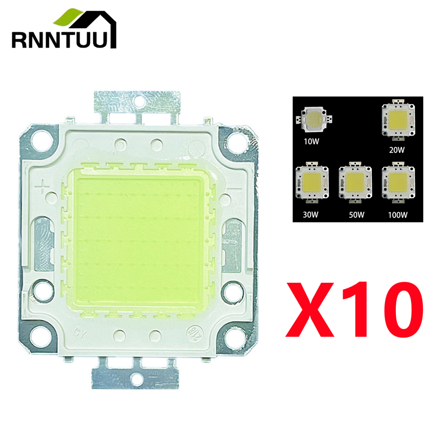LED Chip Beads 10W 20W 30W 50W 100W Backlight Diode Lamps Cold White Warm White LED Matrix For DIY Flood Light Bulbs Spotlights