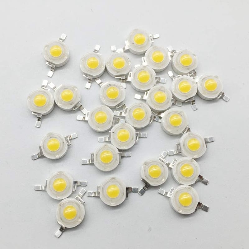 100Pcs LED Beads Natural White LED Light 1W High Power Lamp Chip 4000K LED Chip