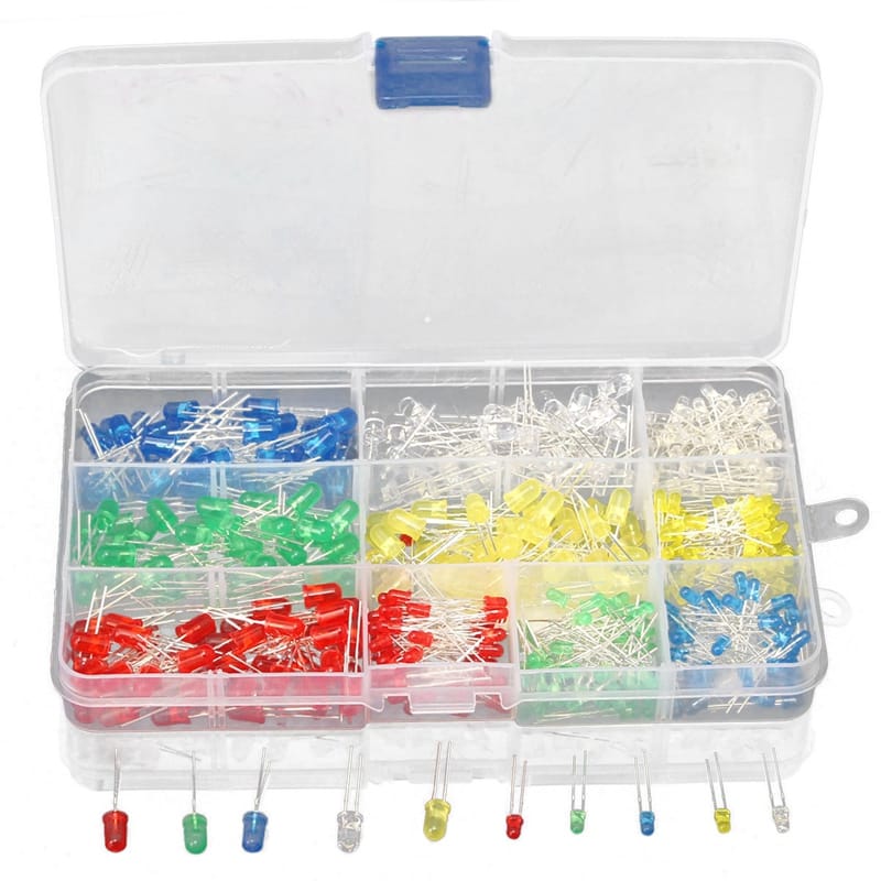 New 500PCS Boxed 5Mm LED Lamp Beads Light-Emitting Diode Boxed Transistors Five Specifications Each With 100 Pcs
