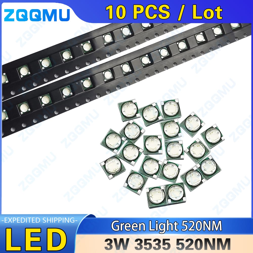 3W 3535 Green Light 520nm-530nm High Power LED Lamp Bead 42mil Chip Ceramic Lamp Bead Light Source
