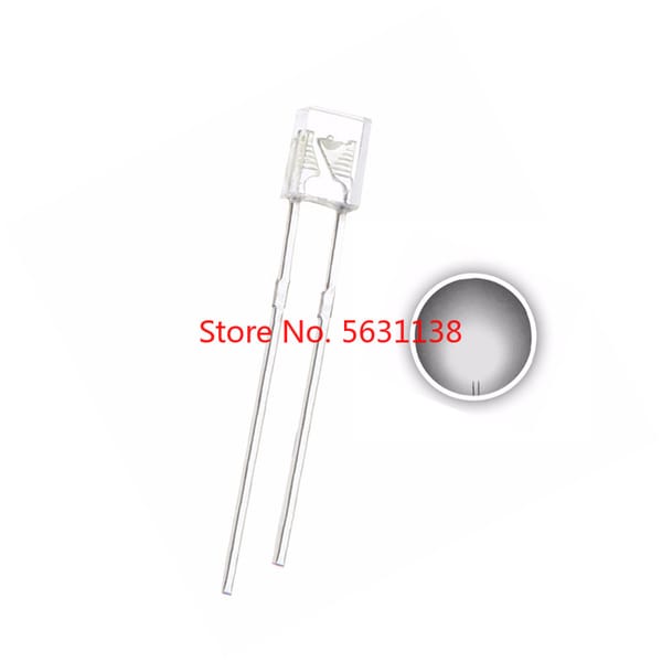 100pcs 2X3X4mm Square LED Emitting Diode White 20mA 3V Water Clear DIP-2 2*3*4mm Rectangle 2PINS Lamp Ultra Bright Light Beads