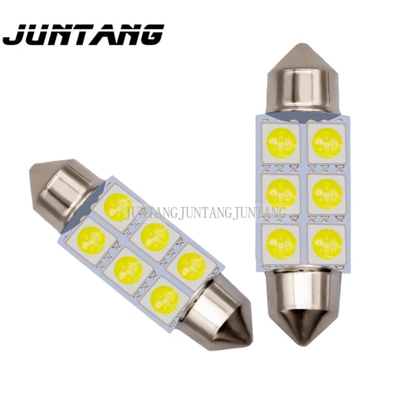 10pcs LED car light roof light, double tip 5050 SMD6 beads, carriage light, reading light, car light, license plate light source