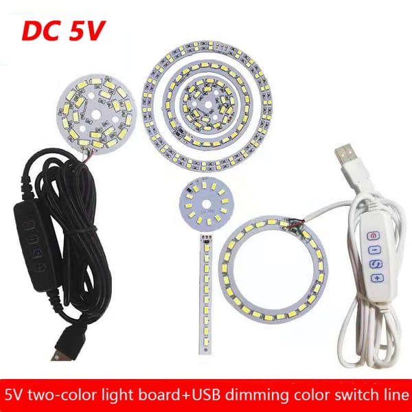 1/5pcs DC5V Dimmable LED chip 5/6/10/12W Surface Light Source SMD 5730 Double Color LED Light Beads DIY Tricolor Adjustable