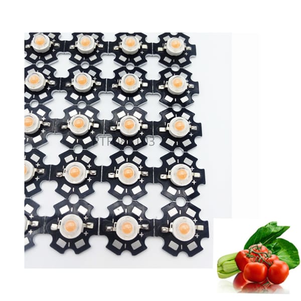 10pcs 1W 3W watt full spectrum 400nm~840nm led chip Bead for growth plant light chip no pcb/with 20mm PCB