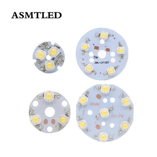 LED 1W Small Chip 3W 5W 7W 35mil LED Flashlight Car Lights Lamp Bead White Warm white With 23MM 30mm 48mm Round Aluminum PCB